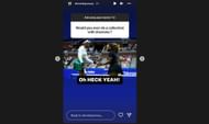 Venus Williams on a potential fashion collaboration with Serena Williams, via Instagram Stories.